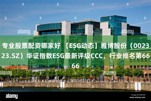 专业股票配资哪家好 【ESG动态】雅博股份（002323.SZ）华证指数ESG最新评级CCC，行业排名第66